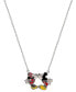 Фото #4 товара Disney kissing Minnie & Mickey Mouse 18" Pendant Necklace in Sterling Silver