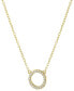 ფოტო #1 პროდუქტის Cubic Zirconia Circle Pendant Necklace, 16" + 2" extender, Created for Macy's
