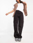 DTT Molly high waisted wide leg cargo jeans in washed black