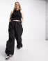 ASOS DESIGN Curve parachute cargo trouser black