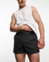 Фото #2 товара ASOS DESIGN runner denim shorts in washed black with piping