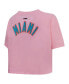 Фото #2 товара Women's Pink Miami Dolphins Cropped Boxy T-shirt