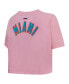 Women's Pink Miami Dolphins Cropped Boxy T-shirt