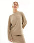 JDY ribbed jumper co-ord in beige Бежевый, XS - EU 34 - фото #1