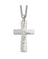 ფოტო #1 პროდუქტის Polished Etched Broken Prayer Cross Pendant Curb Chain Necklace
