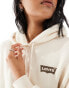 Levi's – Everyday – Kapuzenpullover in Beige mit kleinem Fledermaus-Logo mit Gepardenmuster