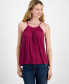 Фото #2 товара Juniors' Crochet-Trim High-Neck Tank Top