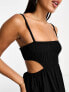 The Frolic emerald cut out maxi summer dress in black