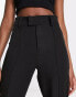 Kaiia high waisted seam detail wide leg trousers in black