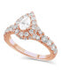 ფოტო #6 პროდუქტის Diamond Pear-Cut Halo Bridal Set (2. ct. t.w.) in 14K White, Yellow or Rose Gold