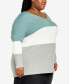 Фото #3 товара Plus Size Sadie Colorblock V-neck Sweater