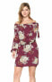 Фото #1 товара Ali & Jay 161261 Women's Jade Slit Shoulder Long Sleeve Floral Mini Dress Sz. XS