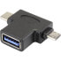 Фото #1 товара Renkforce RF-4541490 - USB 3.1 (Gen 1) Type A - Micro-USB 2.0 B - USB-C - Black