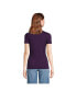 ფოტო #2 პროდუქტის Women's Cotton Rib Short Sleeve Crewneck T-shirt