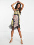 Фото #1 товара ASOS DESIGN hanky mini sundress with fringe detail in scarf print