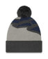Men's Graphite New England Patriots Logo Whiz Redux Cuffed Knit Hat