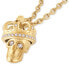 ფოტო #2 პროდუქტის Gold-Tone IP Stainless Steel 3D Crowned $kull Cable Chain 29-1/2" Pendant Necklace