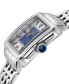 ფოტო #2 პროდუქტის Women's Padova Gemstone Swiss Quartz Diamond Accent Silver-Tone Stainless Steel Bracelet Watch 27mm x 30mm