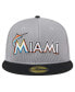 Men's Gray Miami Marlins Pivot Mesh 59FIFTY Fitted Hat