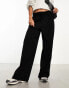 Vero Moda jersey wide leg dad trousers in black Черный, S - EU 36 - фото #1