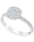 ფოტო #1 პროდუქტის Diamond Halo Cluster Diamond Engagement Ring (3/8 ct. t.w.) in 14k White Gold