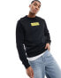 Calvin Klein raised rubber logo sweatshirt in black