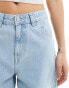 Dr Denim Faye Worker baggy fit mid waist wide leg jeans in pebble superlight retro wash