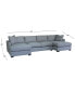 Фото #6 товара Nightford 146" 3-Pc. Fabric Double Chaise Sectional, Created for Macy's