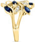 ფოტო #4 პროდუქტის EFFY® Sapphire (3/4 ct. t.w.) & Diamond (1/4 ct. t.w.) Vine Ring in 14k Gold