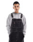 Dickies classic denim dungarees in washed black Черный, S - фото #2