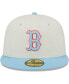 Фото #3 товара Men's White and Light Blue Boston Red Sox Spring Color Two-Tone 59FIFTY Fitted Hat