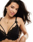 Boux Avenue Yonnia sexy eyelash lace balconette bra in black