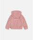 ფოტო #2 პროდუქტის Big Girls Hooded Plush Vest Dusty Pink