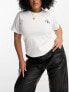 Фото #1 товара Calvin Klein Jeans Plus 2 pack monogram logo slim fit t-shirt in white