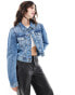 ONLY puff sleeve denim jacket in mid blue Mittelblaues Denim, XS - EU 34 - фото #1