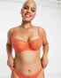 Фото #2 товара Ivory Rose Curve zig zag lace balconette bra in deep orange