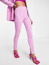 Фото #4 товара ASOS DESIGN Petite jersey suit slim leg trouser with split ankle in pink