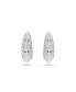 Crystal Pearl, Round Cut, White, Rhodium Plated Sublima Drop Earrings