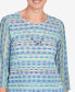 ფოტო #4 პროდუქტის Women's Tradewinds Texture Biadere Shirttail with Necklace Hem Top