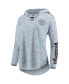 ფოტო #1 პროდუქტის Women's Gray Mississippi State Bulldogs Space Dye Lace-Up V-Neck Raglan Long Sleeve T-shirt