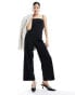 Edited backless strappy jumpsuit in black