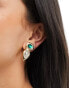 Фото #2 товара 8 Other Reasons 18k gold plated stud earrings with emerald and clear stones