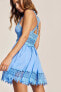 CHARO RUIZ Marilyn Lace Mini Dress In Blue size Large 304414