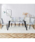 Фото #6 товара Glass Dining Table with 6 Light Grey Chairs