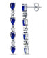 Simulated Blue Sapphire and Cubic Zirconia Linear Drop Earrings