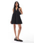 Фото #2 товара ASOS DESIGN v neck chuck on mini dress in black