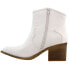 Dirty Laundry Unite Snake Round Toe Zippered Cowboy Booties Womens White Casual