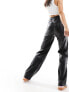 Фото #5 товара Rover Island high waist straight leg PU trouser in black