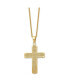 Фото #3 товара Chisel yellow IP-plated CZ Cross Pendant Cable Chain Necklace