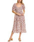 Auguste Rosemary Annastasia Linen-Blend Midi Dress Women's Pink Xs